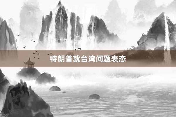 特朗普就台湾问题表态