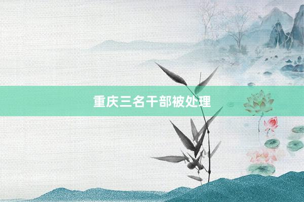 重庆三名干部被处理