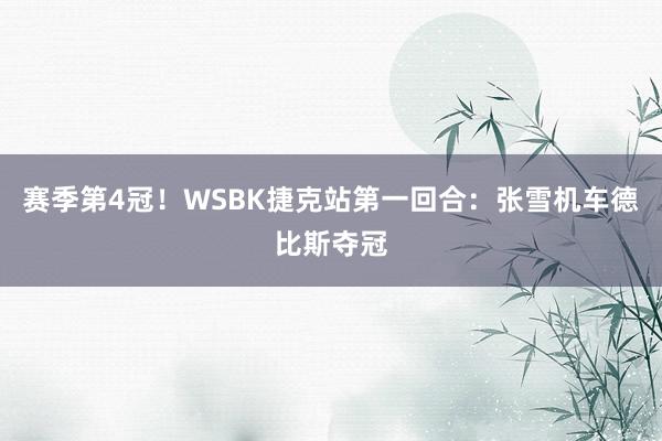 赛季第4冠！WSBK捷克站第一回合：张雪机车德比斯夺冠