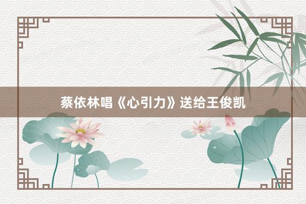蔡依林唱《心引力》送给王俊凯