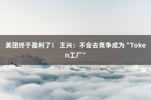 美团终于盈利了！ 王兴：不会去竞争成为“Token工厂”