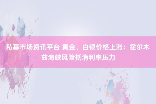私募市场资讯平台 黄金、白银价格上涨：霍尔木兹海峡风险抵消利率压力
