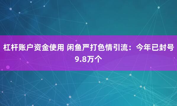 杠杆账户资金使用 闲鱼严打色情引流：今年已封号9.8万个